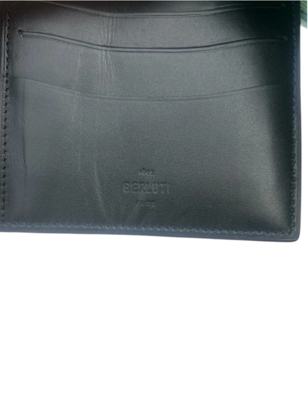 New Berluti Figure Scritto Venezia Leather Bifold Wallet with Money Clip Brown